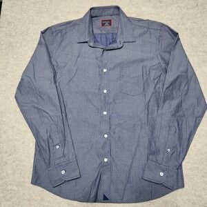 UNTUCKit Men's Large‎ Slim Fit Blue Patterned Long Sleeve Button Down Shirt